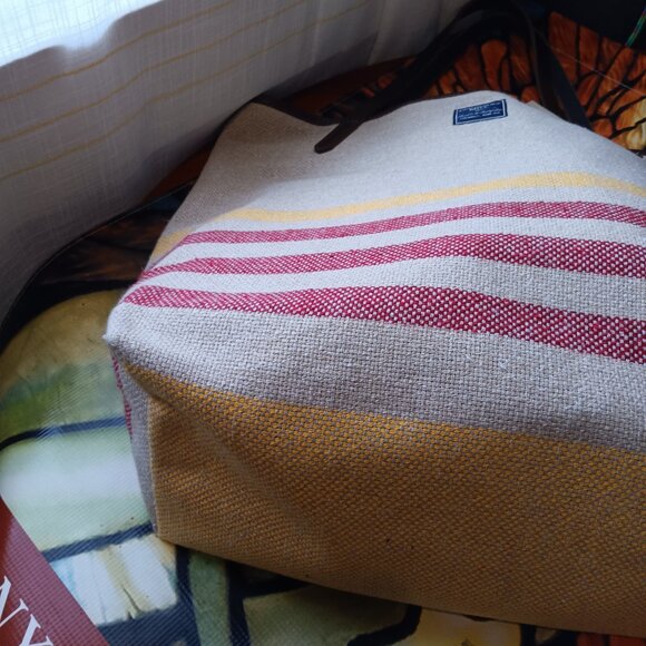 NWT Made in USA Family Mill Woven Cotton Carryall Tote Bag - Picture 10 of 15